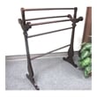 D-Art Collection Traditional Solid Mahogany Wood Carved Towel Rack in Dark Brown