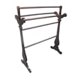 D-Art Collection Traditional Solid Mahogany Wood Carved Towel Rack in Dark Brown