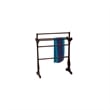 D-Art Collection Traditional Solid Mahogany Wood Carved Towel Rack in Dark Brown
