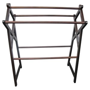 D-Art Collection Traditional Solid Mahogany Wood Cross Towel Rack in Dark Brown