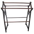 D-Art Collection Traditional Solid Mahogany Wood Cross Towel Rack in Dark Brown
