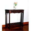 D-Art Collection Solid Mahogany Wood Entrance Table in Dark Brown