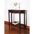 D-Art Collection Solid Mahogany Wood Entrance Table in Dark Brown