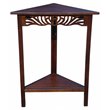 D-Art Collection Winston Solid Mahogany Wood Corner Table in Dark Brown