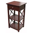 D-Art Collection Solid Mahogany Wood Library Telephone Table in Dark Brown