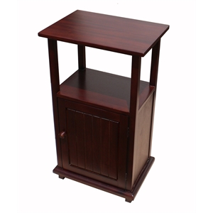 D-Art Collection Solid Mahogany Wood Simplicity End Table in Dark Brown