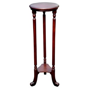 D-Art Collection Barley Traditional Solid Mahogany Wood Plantstand in Dark Brown