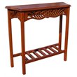 D-Art Collection Solid Mahogany Wood Entrance Table in Honey Brown