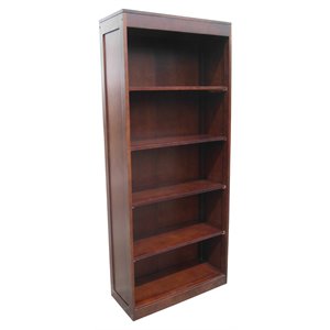 d-art collection bellevue solid mahogany wood tall bookcase in dark brown