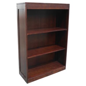 d-art collection bellevue solid mahogany wood short bookcase in dark brown