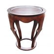 D-Art Collection Baronnes Solid Mahogany Wood Curved Table in Dark Brown