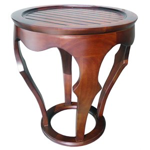 D-Art Collection Baronnes Solid Mahogany Wood Curved Table in Dark Brown