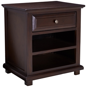 D-Art Collection Java Traditional Solid Mahogany Wood Nightstand in Dark Brown
