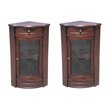 D-Art Collection Solid Mahogany Wood Short Corner Cabinet in Dark Brown