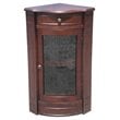 D-Art Collection Solid Mahogany Wood Short Corner Cabinet in Dark Brown