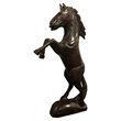 D-Art Collection Traditional Teak/Mahogany Solid Wood Horse Statue in Dark Brown
