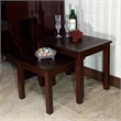 D-Art Collection Solid Mahogany Wood Nesting Tables in Dark Brown (set of 2)