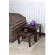 D-Art Collection Solid Mahogany Wood Nesting Tables in Dark Brown (set of 2)