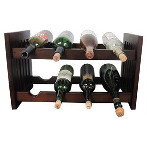 d-art collection old country solid mahogany wood wine rack in dark brown