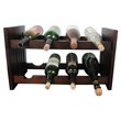 D-Art Collection Old Country Solid Mahogany Wood Wine Rack in Dark Brown
