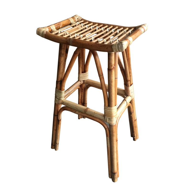 D-Art Collection South Bay Rattan Bar Stool in Natural Brown wicker material