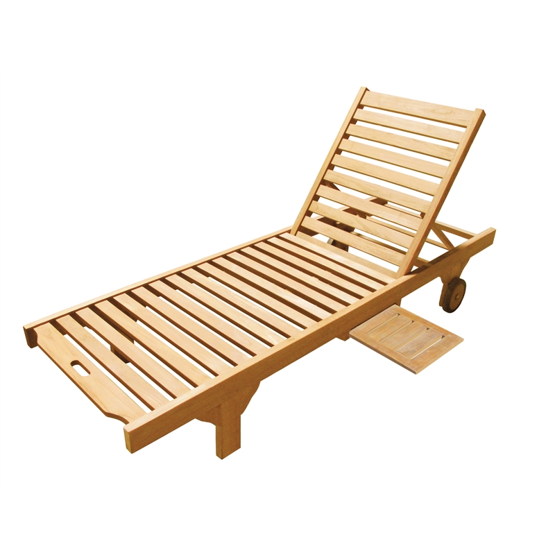 D-Art Collection Teak Wheel Lounger in solid teakwood natural color