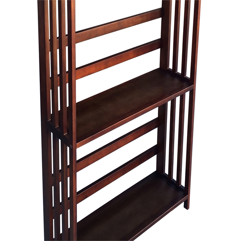 D-Art Collection Brookshire Bookcase in Mahogany Wood dark brown color
