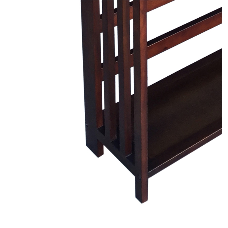 D-Art Collection Brookshire Bookcase in Mahogany Wood dark brown color
