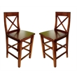 D-Art Collection Kitchen Bar Dining Set 5 Pc in Mahogany Wood dark brown color