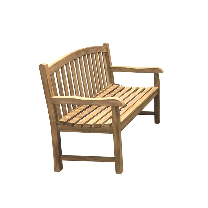 D-Art Collection Teak Captain 2 Seater Bench in solid teakwood natural color
