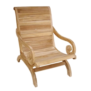 D-Art Collection Teak Lazy Chair in solid teakwood natural color