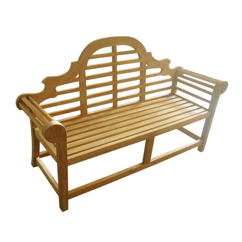 D-Art Collection Teak Lutyen 3 Seater Bench in solid teakwood natural color