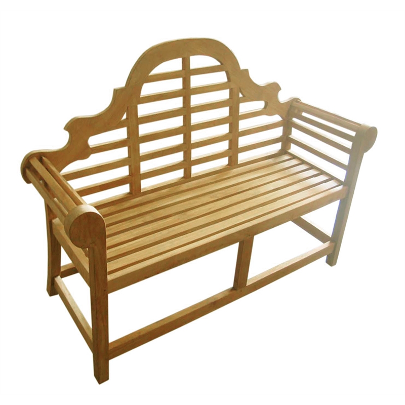 D-Art Collection Teak Lutyen 2 Seater Bench in solid teakwood natural color