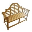 D-Art Collection Teak Lutyen 2 Seater Bench in solid teakwood natural color