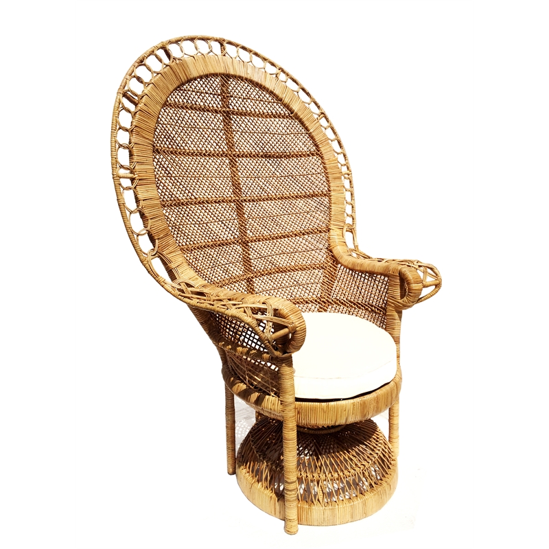 D-Art Collection Emperor Rattan Arm Chair in wicker rattan natural color