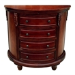 D-Art Collection Demilune Rounded Chest in Mahogany wood dark brown color