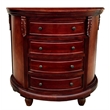 D-Art Collection Demilune Rounded Chest in Mahogany wood dark brown color