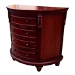 D-Art Collection Demilune Rounded Chest in Mahogany wood dark brown color