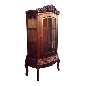 d-art collection victorian display curio cabinet in mahogany wood