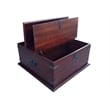 D-Art Collection Rustic 2 Trunk Coffee Table in mahogany wood with brown color