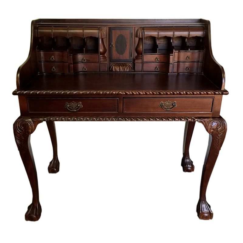 D-Art Collection England Escritoire Desk with mahogany wood