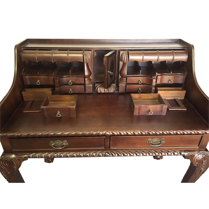 D-Art Collection England Escritoire Desk with mahogany wood