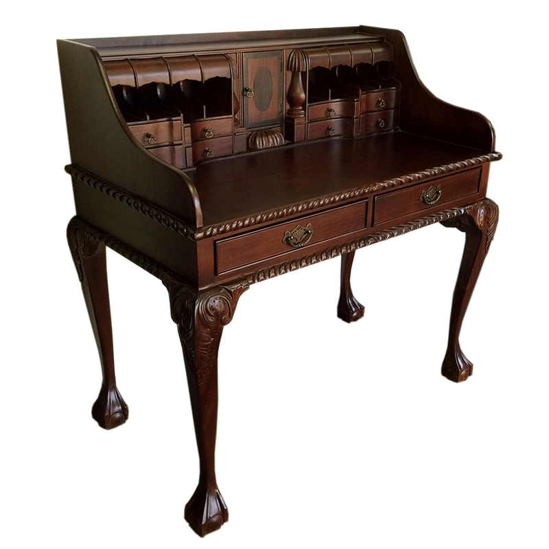 D-Art Collection England Escritoire Desk with mahogany wood