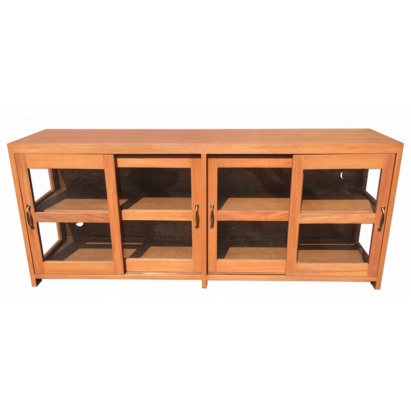 D-Art Collection Old World Sliding Door Buffet in mahogany wood natural color