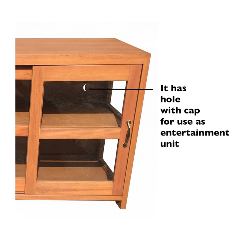 D-Art Collection Old World Sliding Door Buffet in mahogany wood natural color