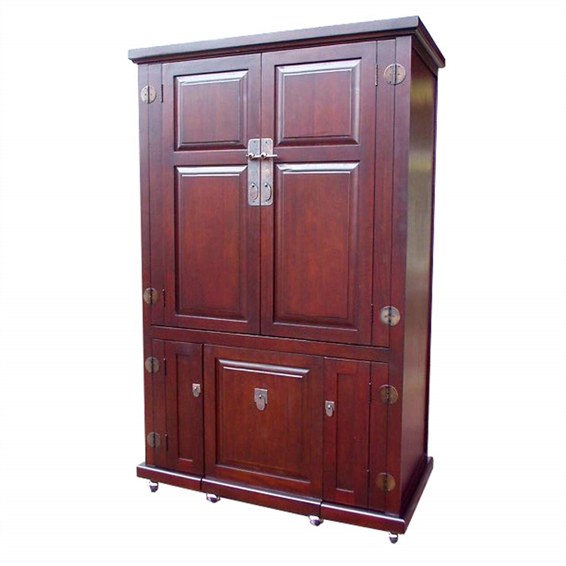D-Art Collection Computer Armoire with pull out seat in Mahogany