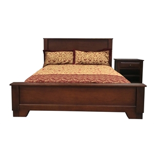 D-Art Collection Java Queen Bed with Java Nightstand in Mahogany
