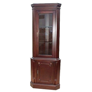 D-Art Collection Corner Cabinet 1 Door in Mahogany wood