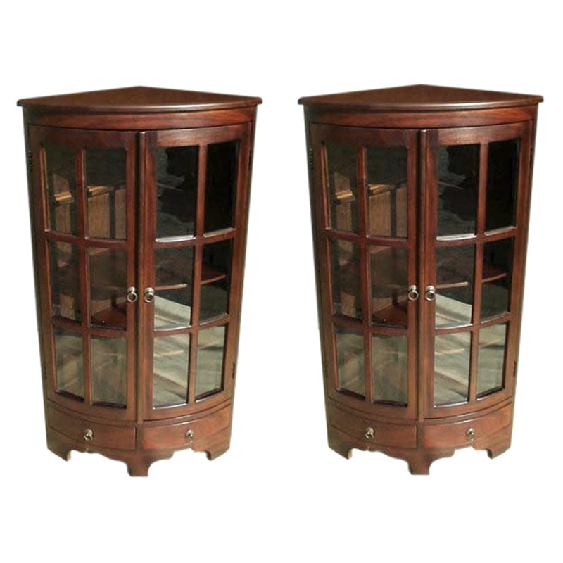 D-Art Collection Mahogany Corner Cabinet PI (Set of 2 pcs)