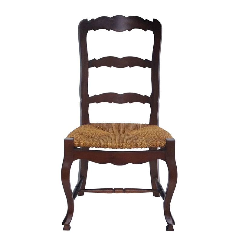 D-Art Collection Ladder back Side Chair 2pcs 8in Mahogany